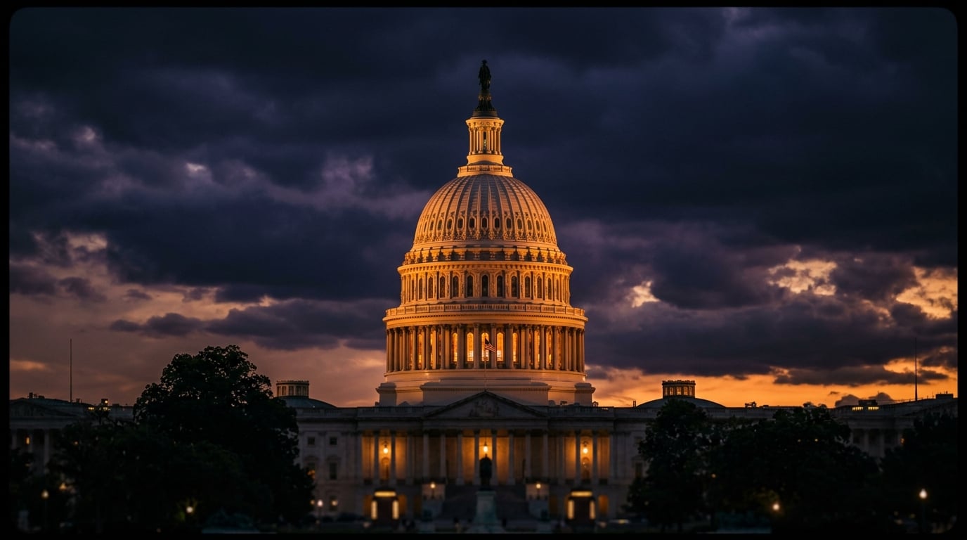 United States Capitol building at golden hour